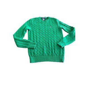 Ralph Lauren Sport kelly green cable knit Sweater size L